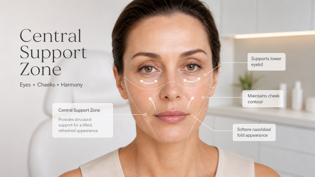 Central Support Zone: Eyes, Cheeks, Harmony
