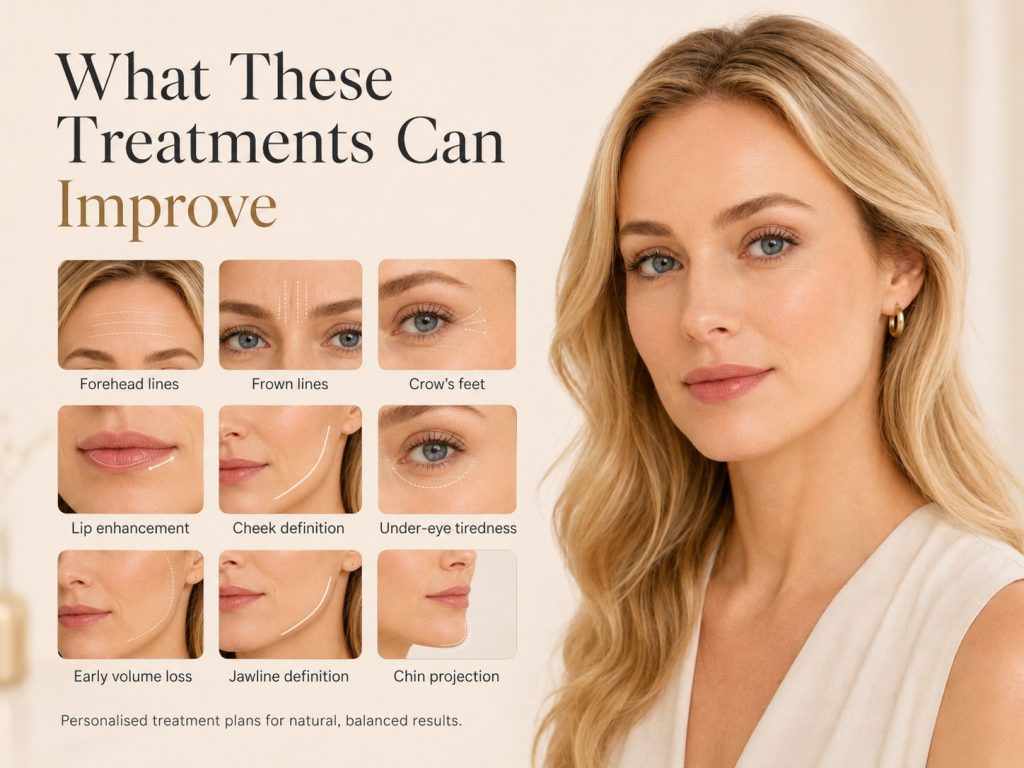 Cosmetic injection treatment areas and concerns in Sydney