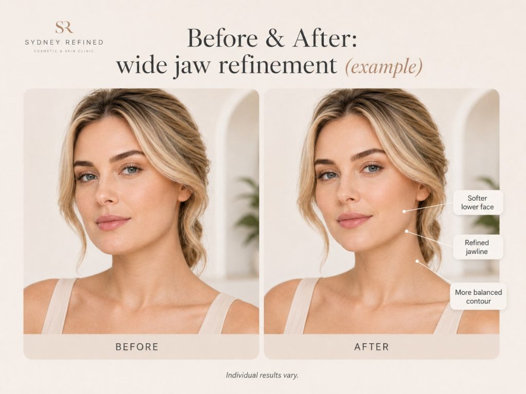 Wide jaw refinement before and after example