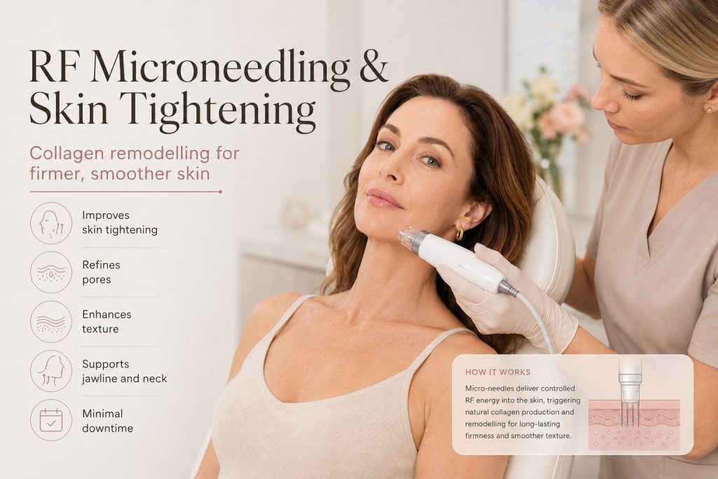 RF microneedling and skin tightening treatment