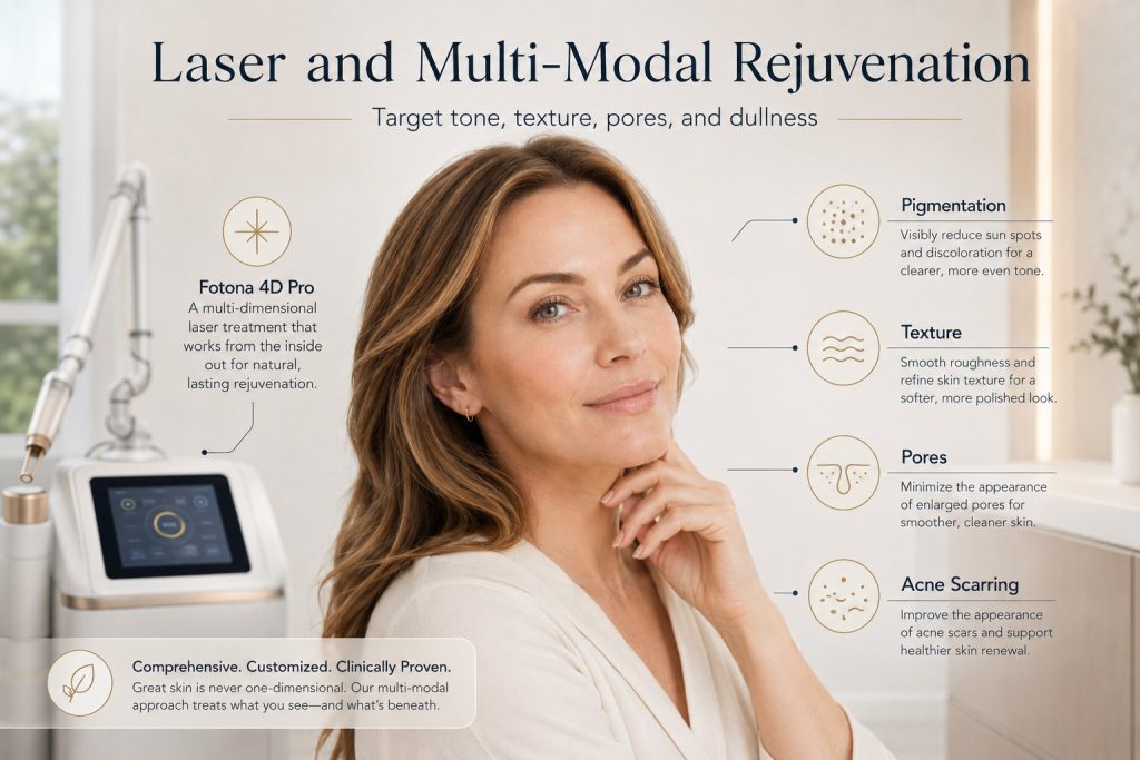 Laser and multi-modal facial rejuvenation