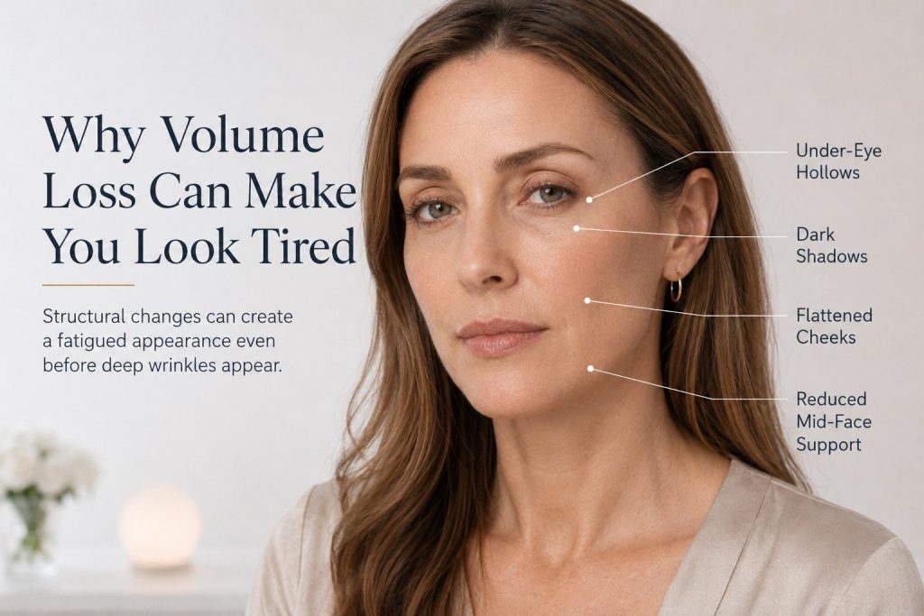 Volume loss contributing to a tired-looking face