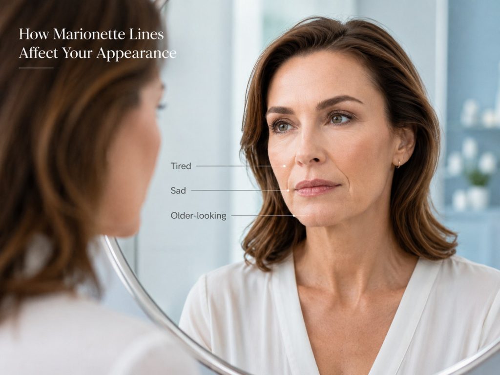 Marionette lines and appearance