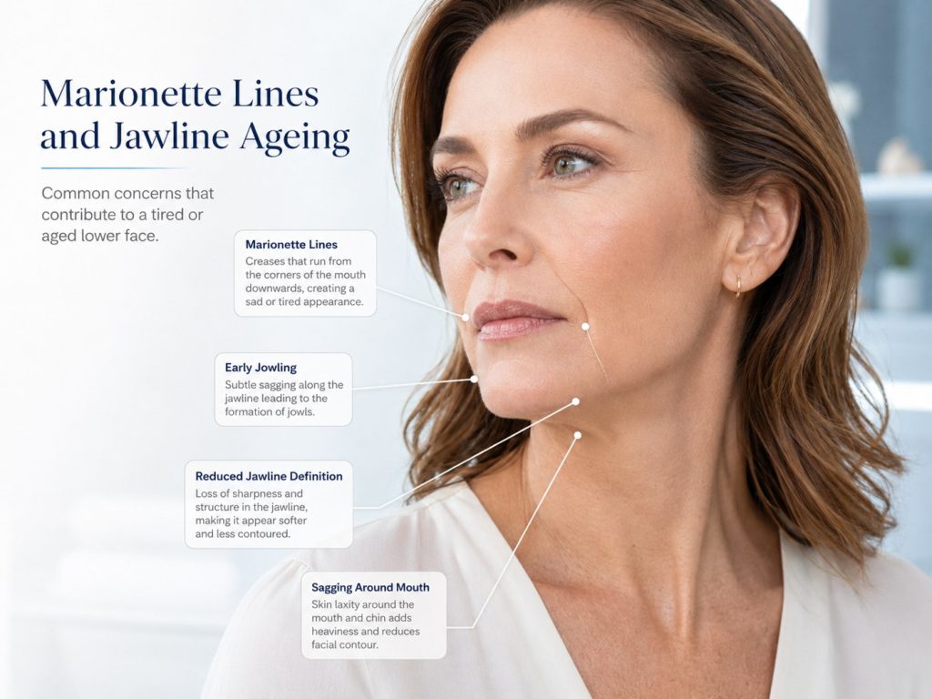 Marionette lines and jawline ageing
