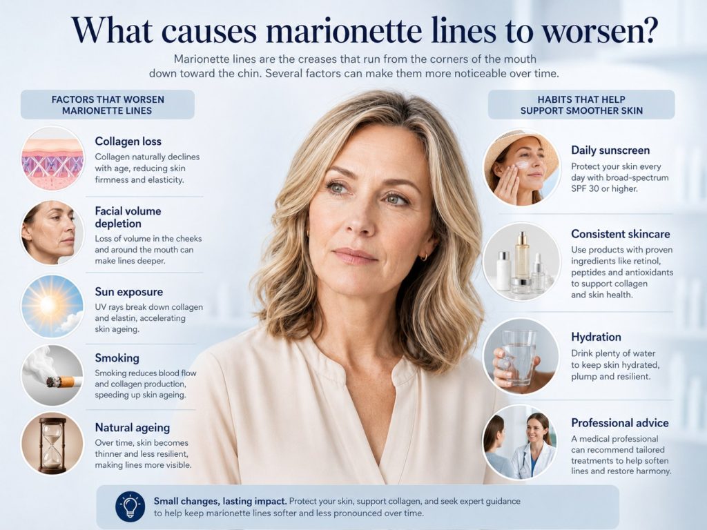 Factors that worsen marionette lines