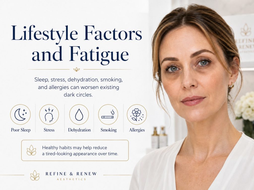 Lifestyle factors and fatigue affecting under eyes