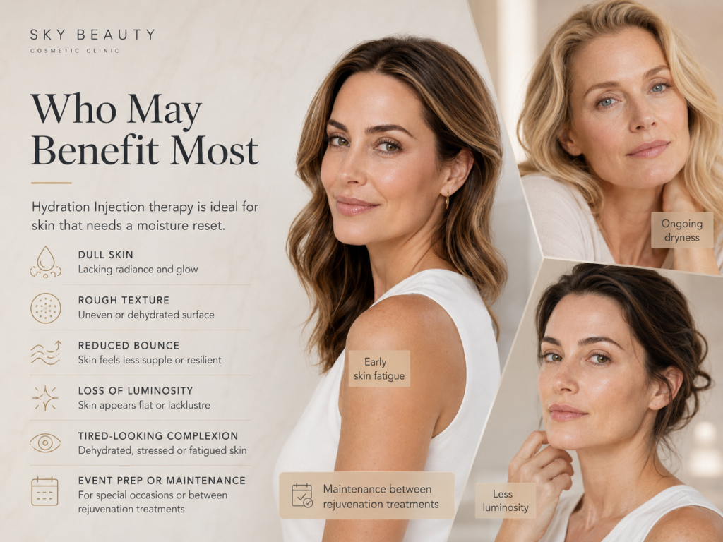 Who may benefit most from hydration-focused injectables