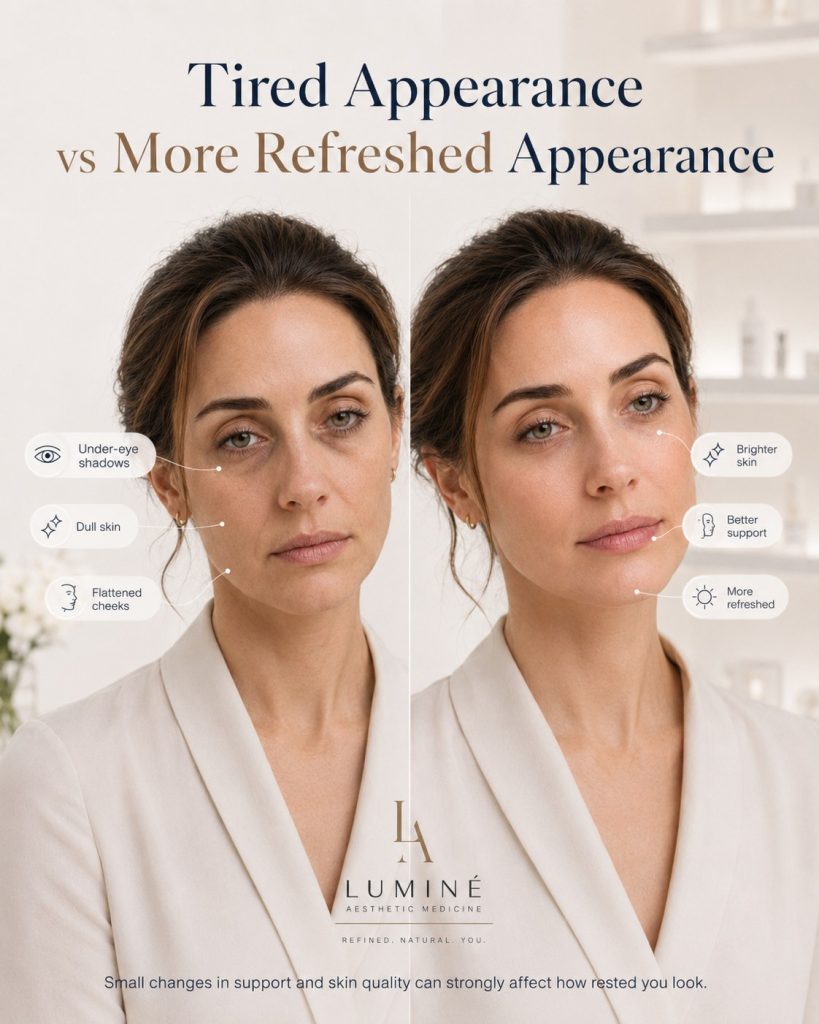 Tired appearance versus refreshed appearance