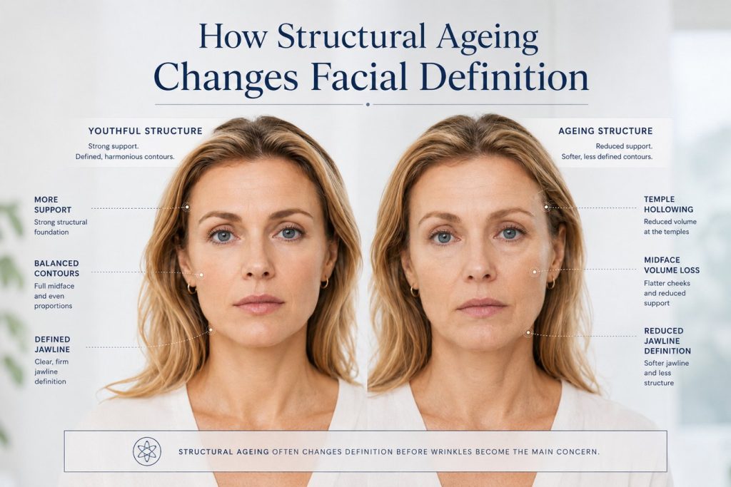 Structural ageing changes facial definition