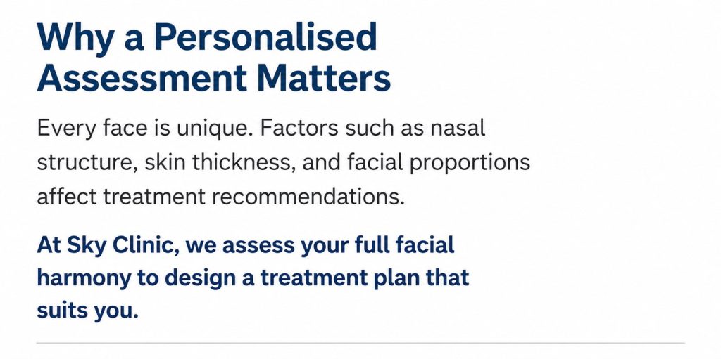 Personalised nose filler assessment