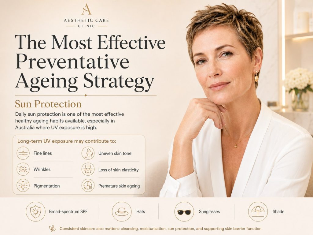 Sun protection as a preventative ageing strategy