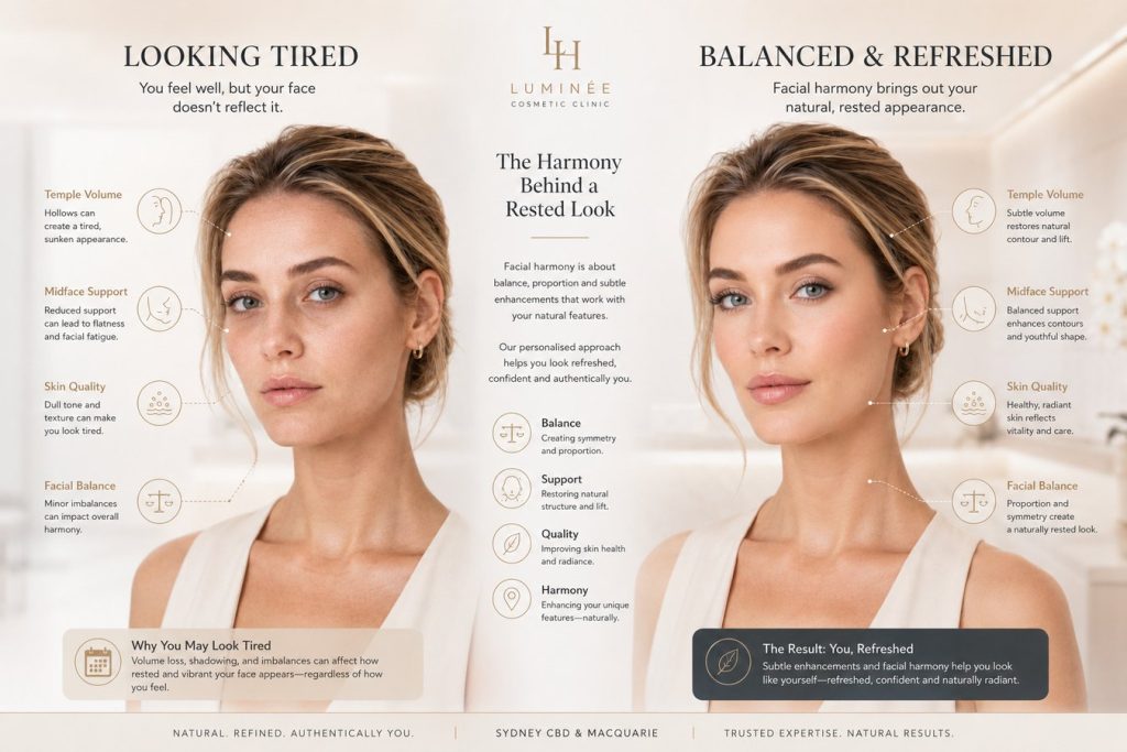 Balanced refreshed facial appearance comparison