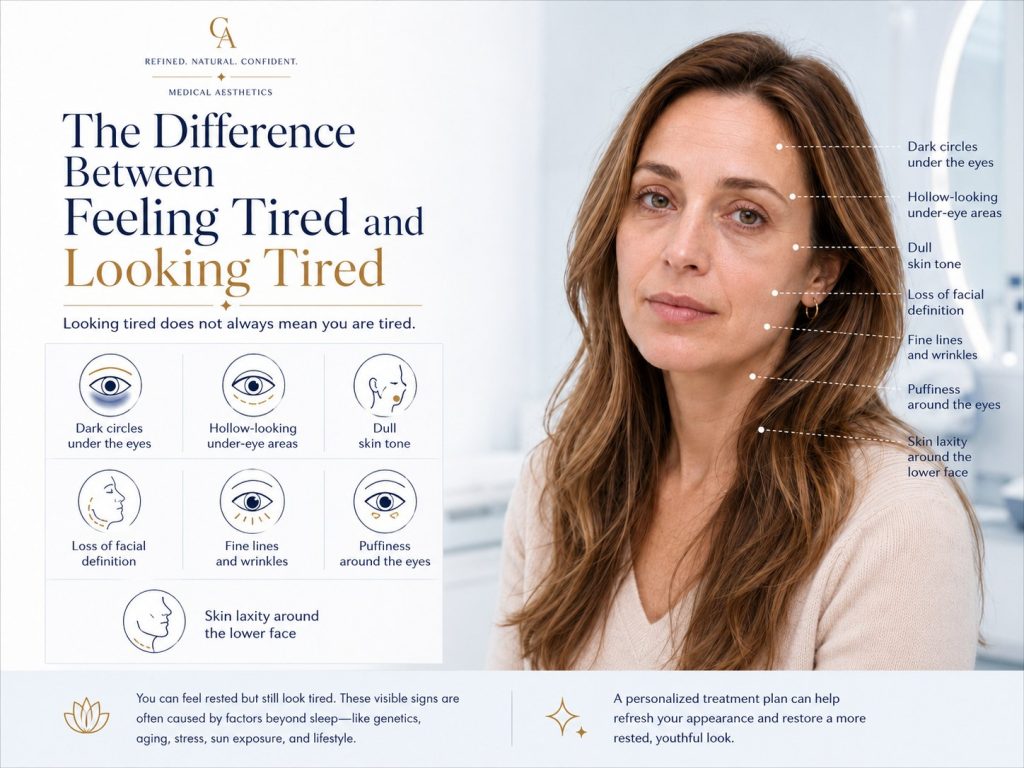 Difference between feeling tired and looking tired