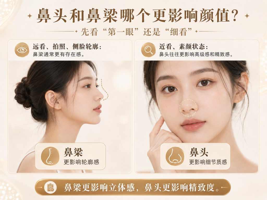 鼻梁与鼻头对面部观感影响的对比分析