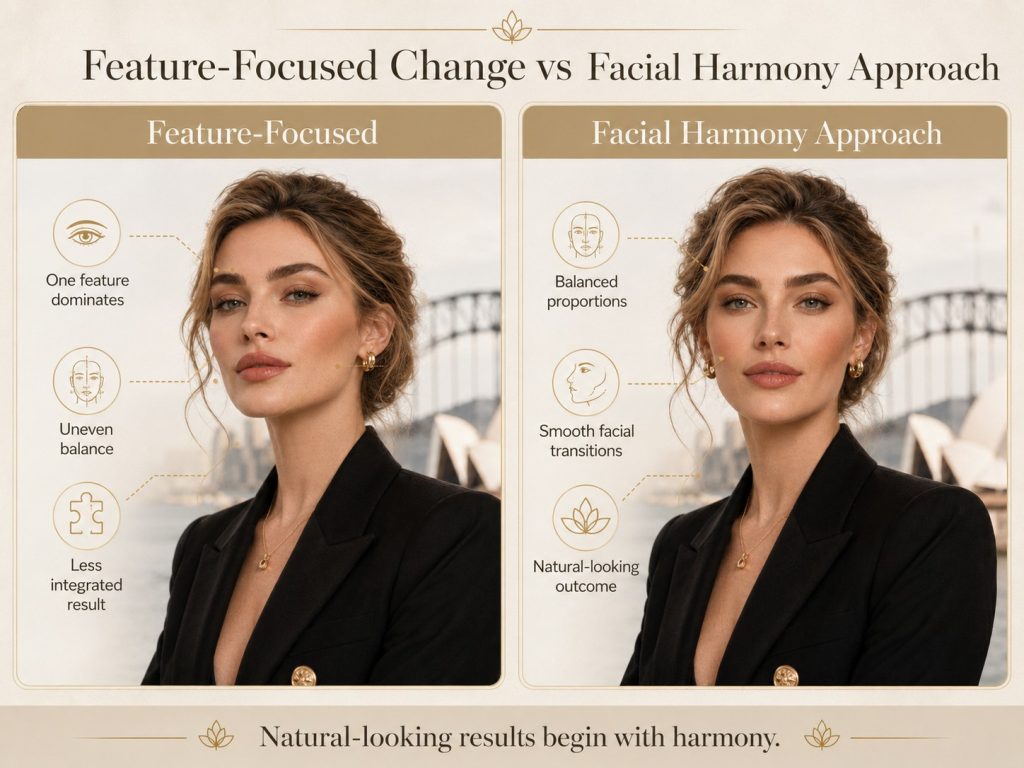 Feature-focused versus facial harmony approach