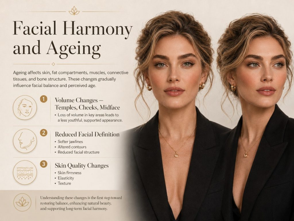 Facial harmony and ageing comparison
