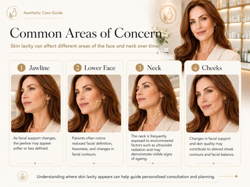 Common areas of concern for skin tightening