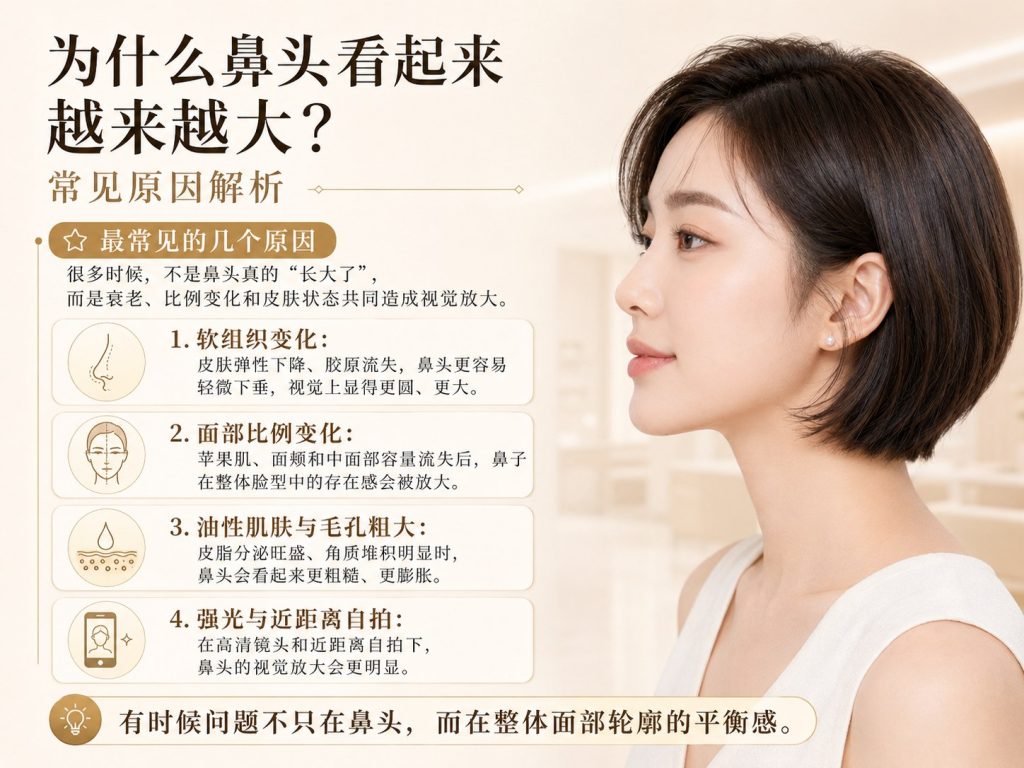 鼻头看起来越来越大的常见原因图解