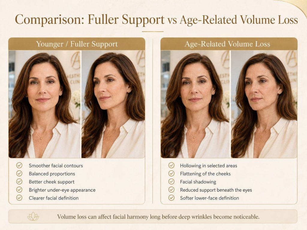 Comparison of fuller facial support and age-related volume loss