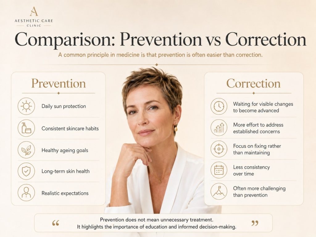 Comparison of prevention and correction in ageing care